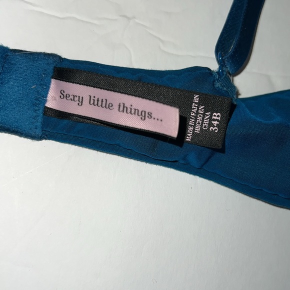 Victorias Secret Bra Womens 34B Teal Blue Sexy Little Things Push Up adjustable - Picture 8 of 11
